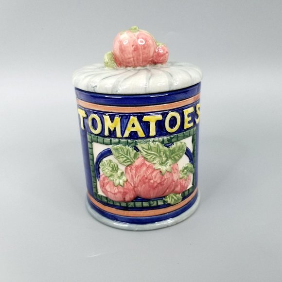 Tomatoes Corn Small Canisters Vegetables Retro Set - Picture 2 of 8